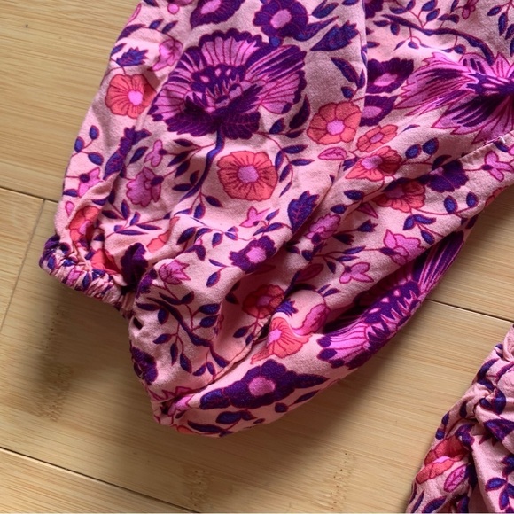 Umgee Floral Romper Pink Purple Summer Flower Boho Festival Beach Sz Small - Picture 5 of 8